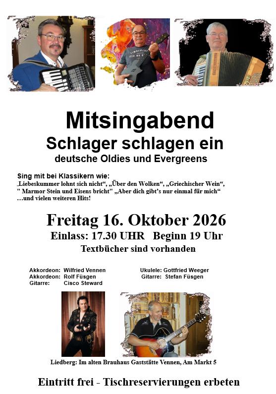 Plakat zum Mitsingabend am 16. Oktober 2026