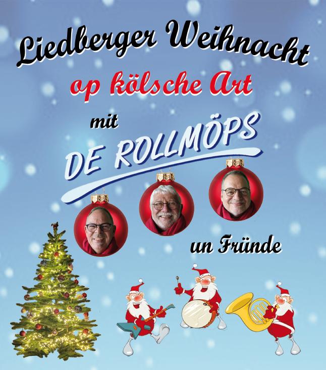 Offizielles Plakat zu De Rollmöps – Liedberger Weihnacht op Kölsch Art