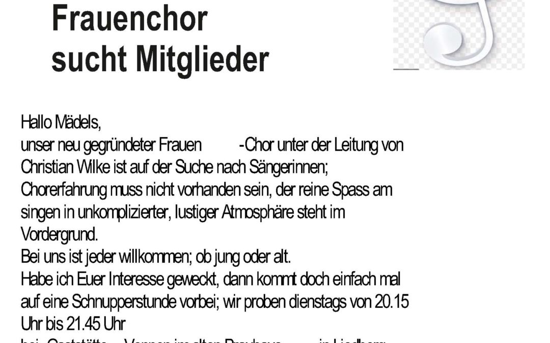 Sängerinnen gesucht!