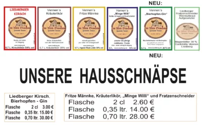 Die Hausschnäpse von Vennen – Ein echter Genuss aus Tradition