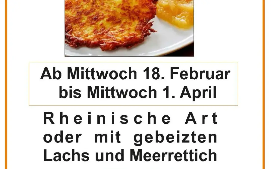 Mittwochs „Reibekuchen“ Aktionstag