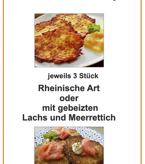 Reibekuchen ab 23. September